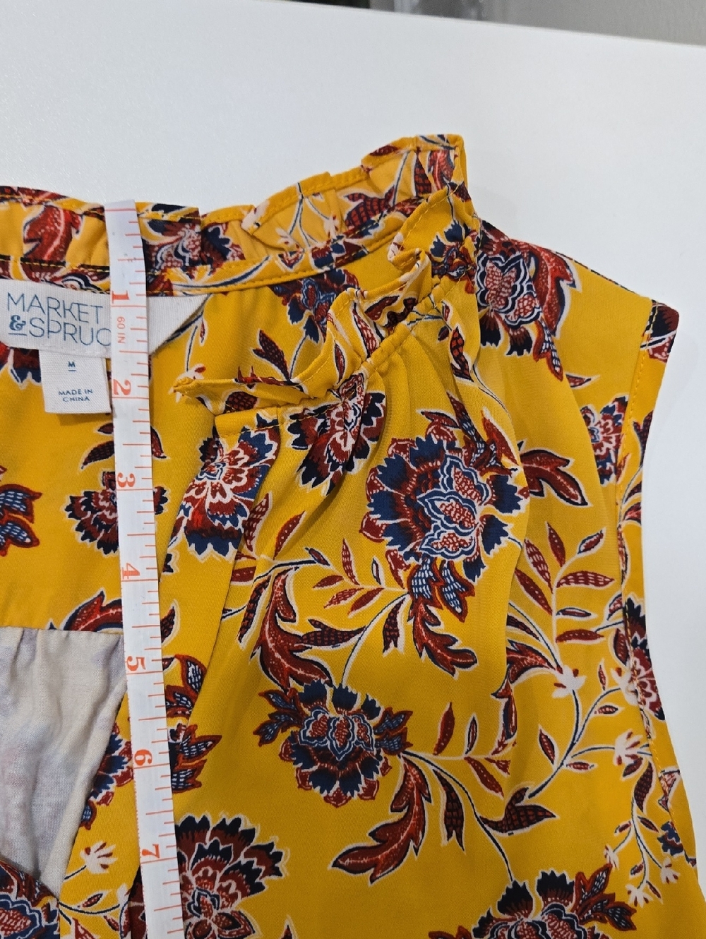 Market & Spruce Mustard Floral Blouse - Picture 10 of 13